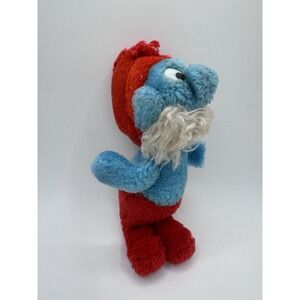 Vintage Papa Smurf 8" Plush Stuffed‎ Animal 1981 Wallace Berrie & Co Peyo No Tag